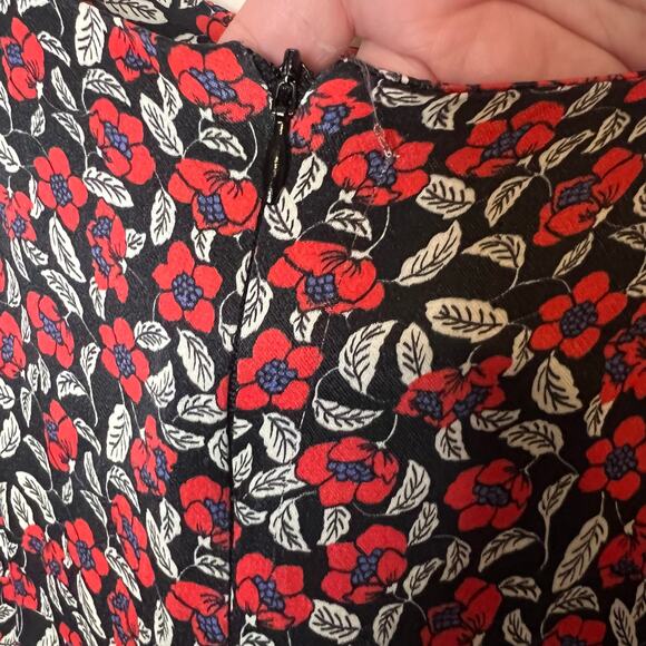 Zara Midi Floral Printed Dress Side Slit - Picture 7 of 8